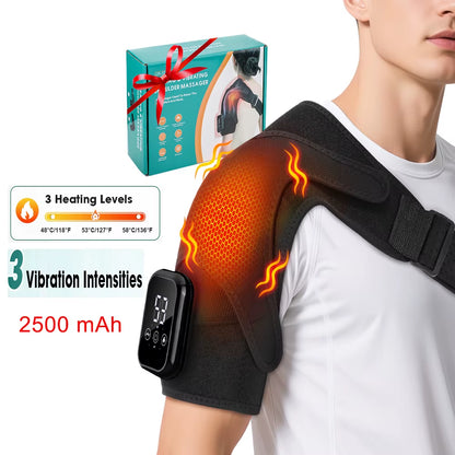 Electric Heating Heated Shoulder Brace Wrap Shoulder Massage Support Belt Strap with Adjustable of Heating