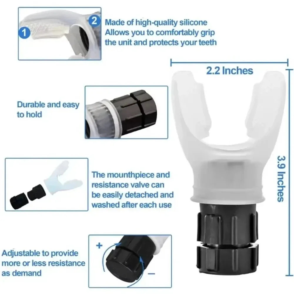 Portable Breathing Trainer with Adjustable Resistance Settings